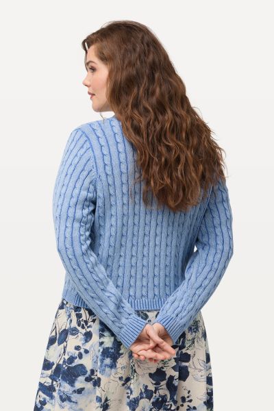 Cable Knit Long Sleeve Cardigan