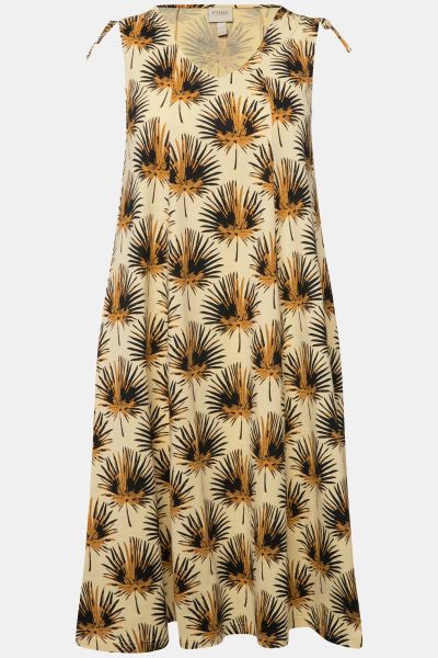 Eco Cotton Palm Tree Sleeveless Dress