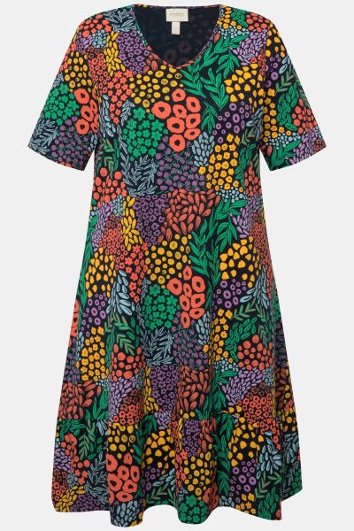 Eco Cotton Colorful Floral Short Sleeve Nightgown