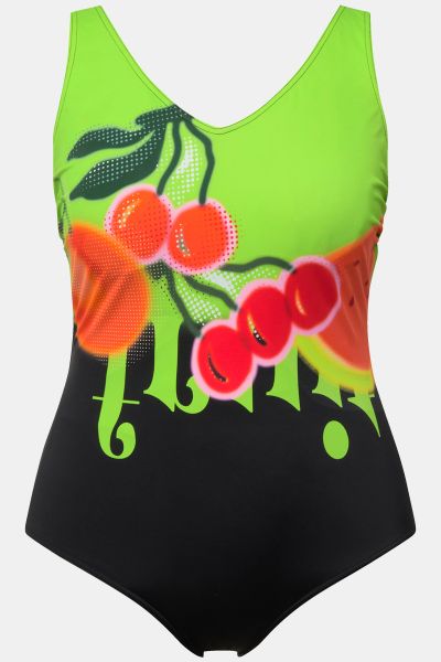 Fruit Motif One Piece Cupless Swimsuit