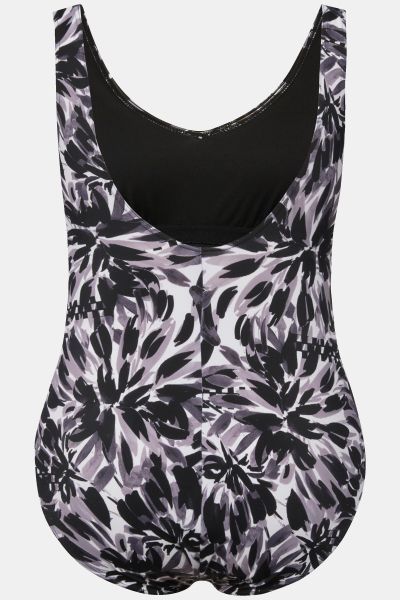 Patch Print Cupless Swimsuit
