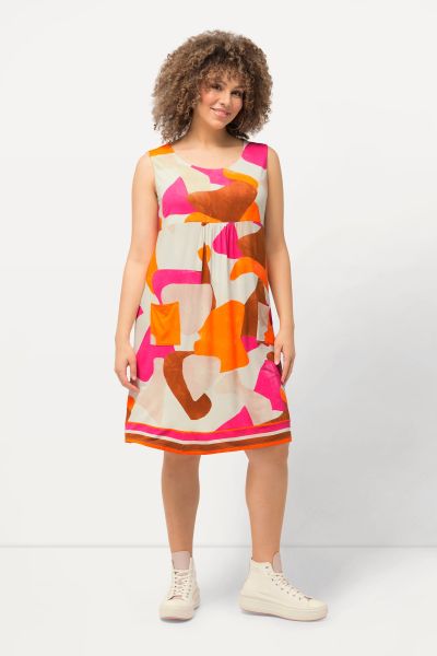 Colorful Graphic Sleeveless Midi Dress