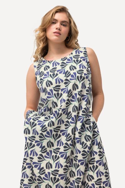 Leaf Print Sleeveless Dress
