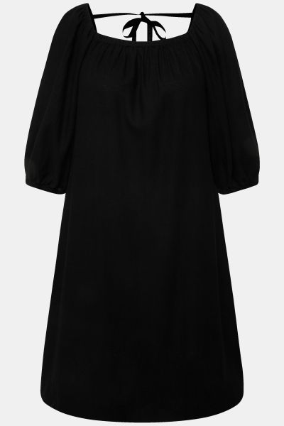Tie Back 3/4 Sleeve Midi Dress