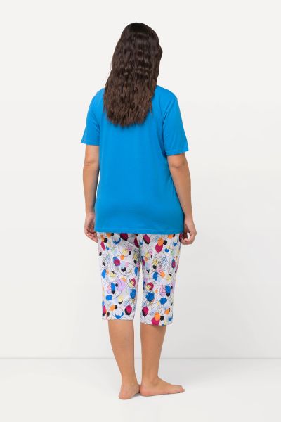Abstract Polka Dot Cropped Length Pajama Set