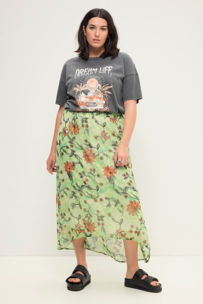 Layered Floral Chiffon Skirt