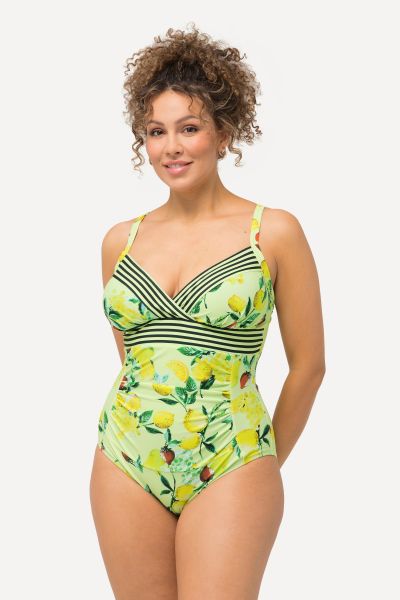 Fruit Print Ruched One Piece Swimsuit