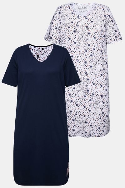 2 Pack Star Print Short Sleeve Sleep Tees