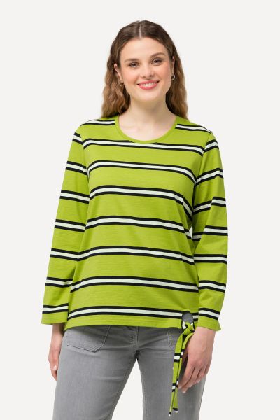 Striped Hem Long Sleeve Tee