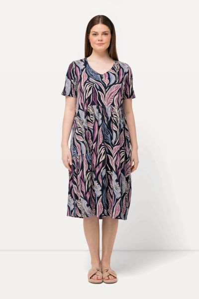 Eco Cotton Colorful Leaf Print Dress