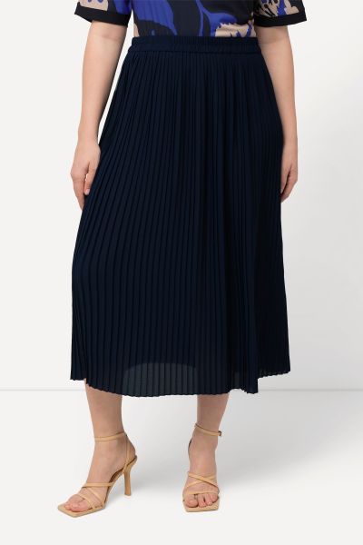 Pleated Elastic Waist A-Line Skirt