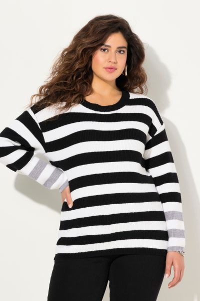 Mixed Stripe Long Sleeve Sweater