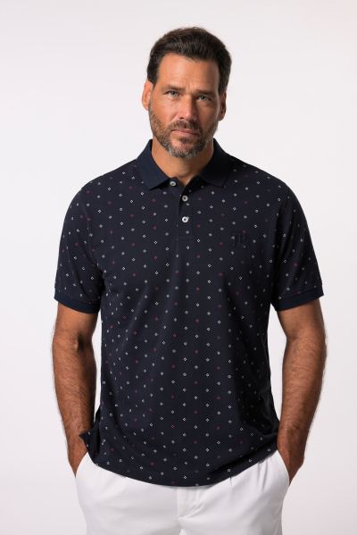 Polo shirt, short sleeve, piqué, minimal pattern, up to 8 XL