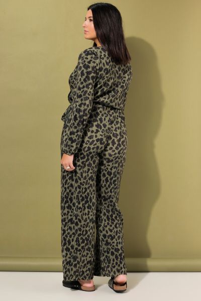 Leopard Print Long Sleeve Jumpsuit