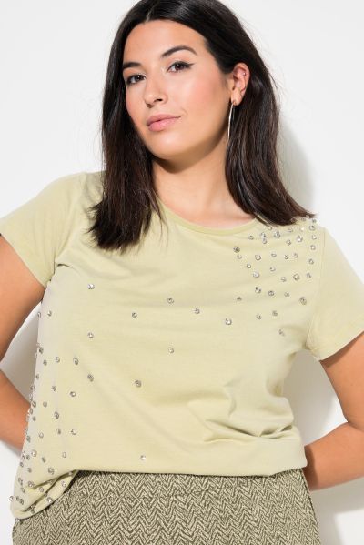 Rhinestone Cap Sleeve Tee