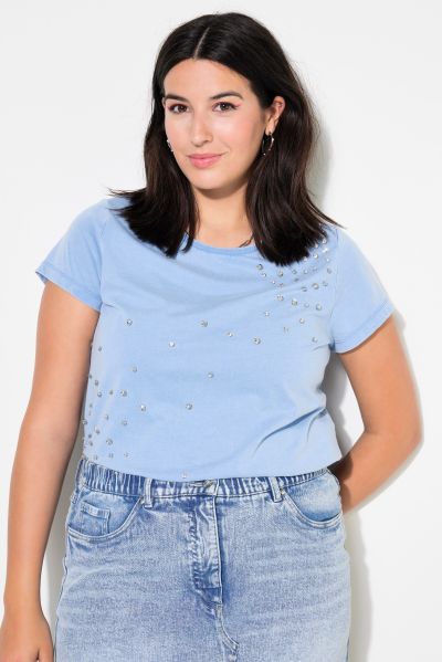 Rhinestone Cap Sleeve Tee