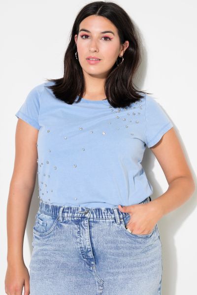 Rhinestone Cap Sleeve Tee