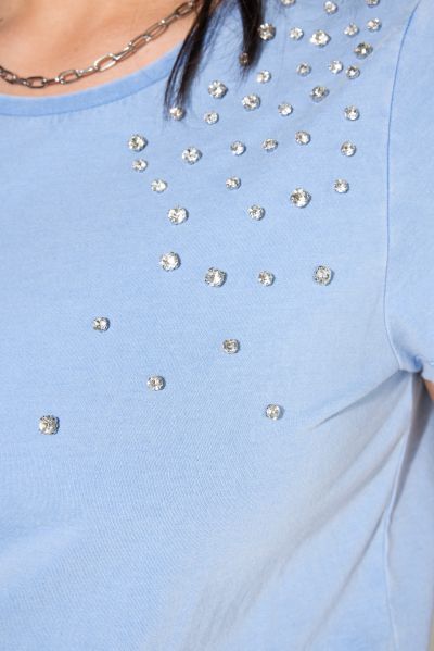 Rhinestone Cap Sleeve Tee