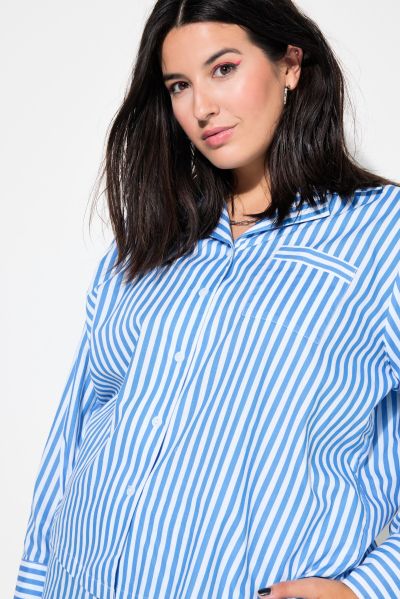 Striped Two-Piece Lapel Collar Pajama Set