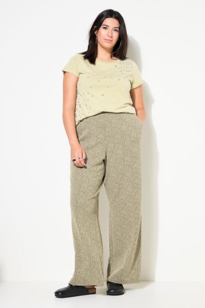 Herringbone Elastic Waist Pants