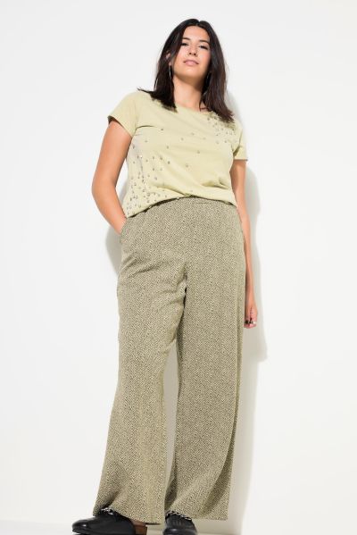 Herringbone Elastic Waist Pants