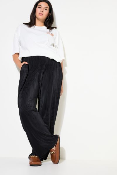 Pleated Pocket Wide Leg High Waist Pants