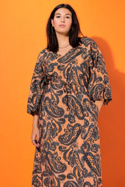 Paisley Balloon Sleeve Dress