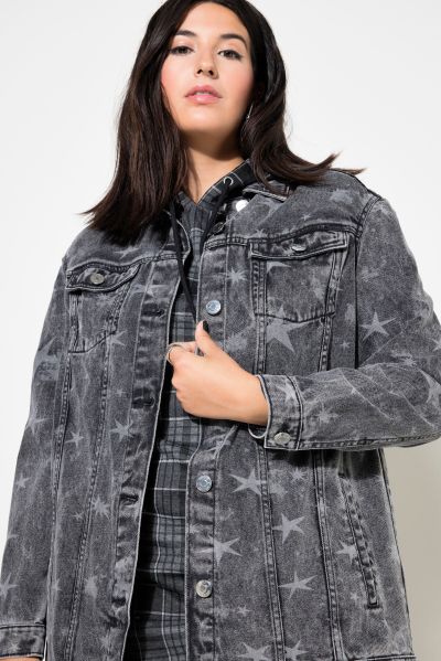 Star Print Denim Jacket