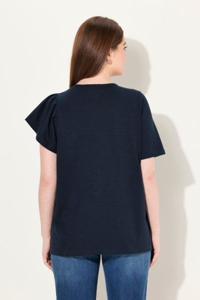 Eco Cotton Asymmetric Flounce Tee