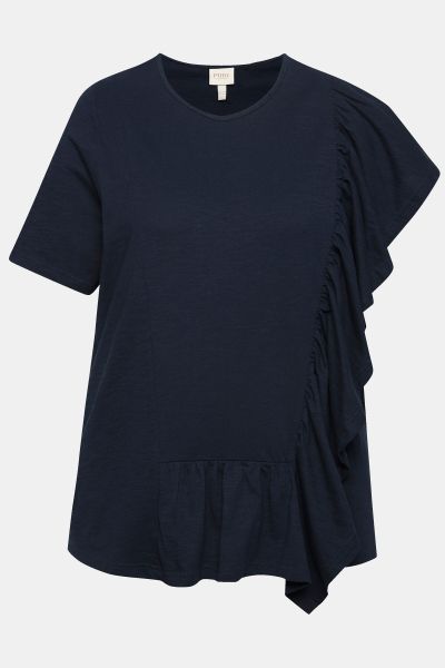 Eco Cotton Asymmetric Flounce Tee