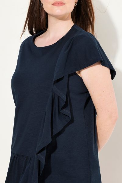 Eco Cotton Asymmetric Flounce Tee