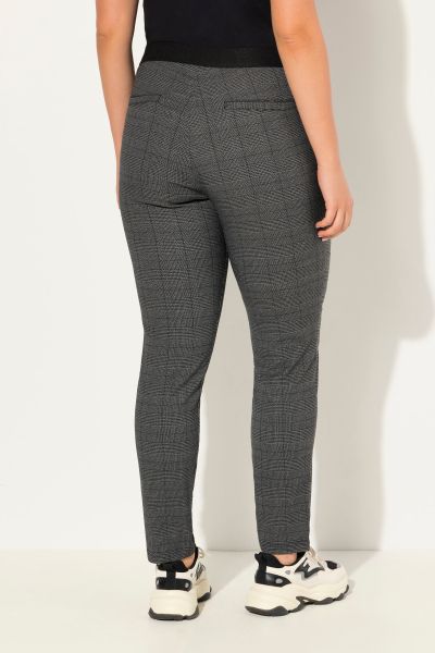 Plaid Elastic Waist Tapered Leg Pants