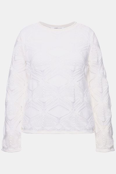 Geometric Openwork Knit Sweater