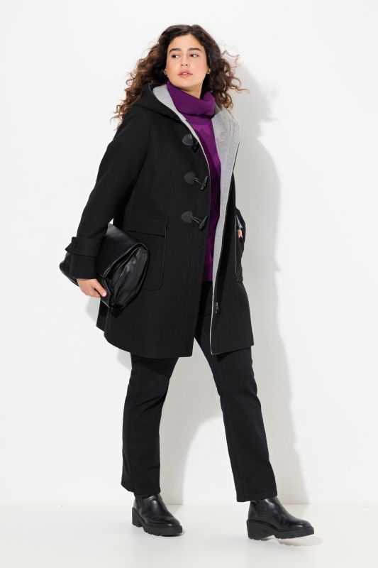 Toggle Button Wool Blend Duffle Coat