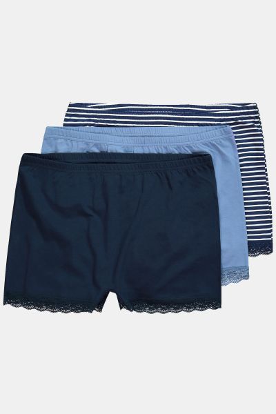 3 Pack of Boyshorts- Lace and Stripes