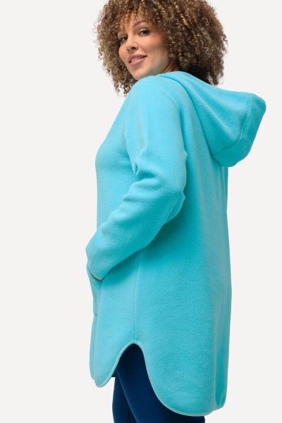 Teddy Fleece Hooded Zip Neck Sweatshirt