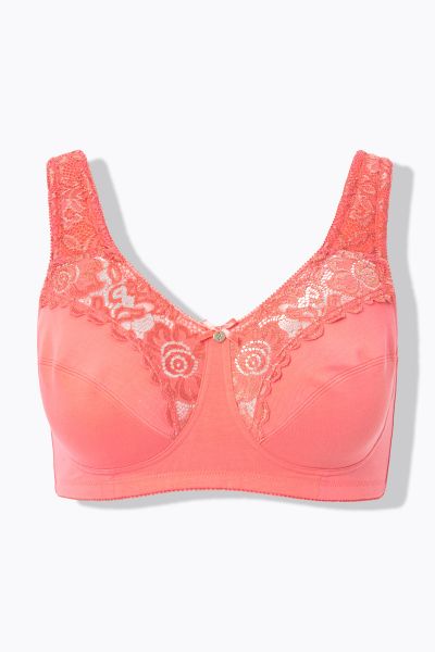 Lace Inset Wirefree Kelly Fit Support Bra