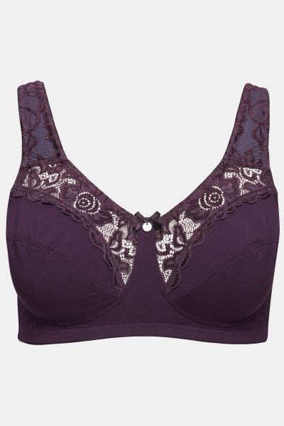 Lace Inset Wirefree Kelly Fit Support Bra