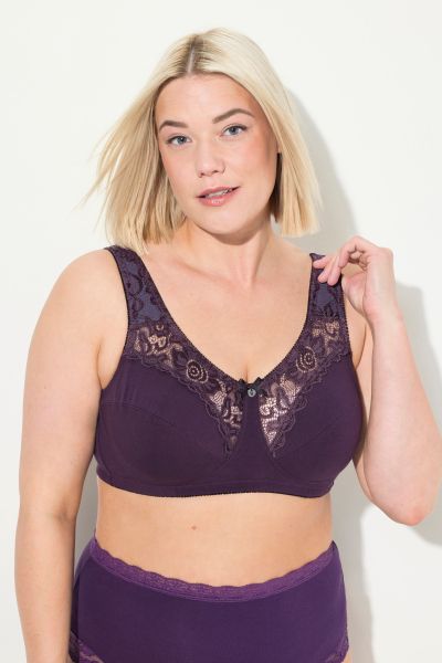 Lace Inset Wirefree Kelly Fit Support Bra