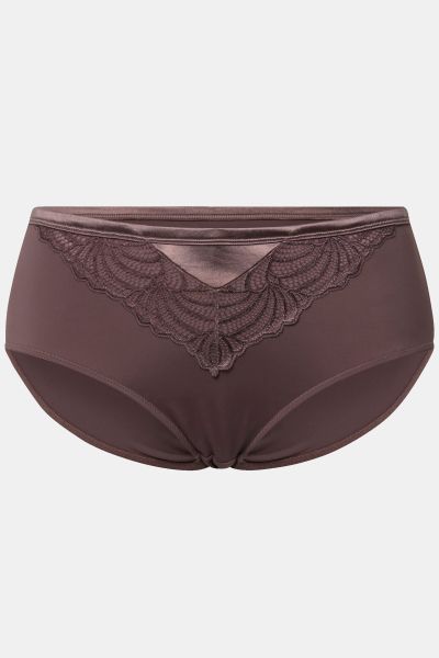 Chevron Lace Inset Stretch Microfiber Panty