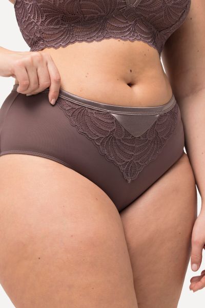 Chevron Lace Inset Stretch Microfiber Panty