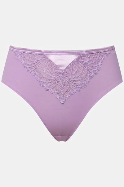 Chevron Lace Inset Stretch Microfiber Panty