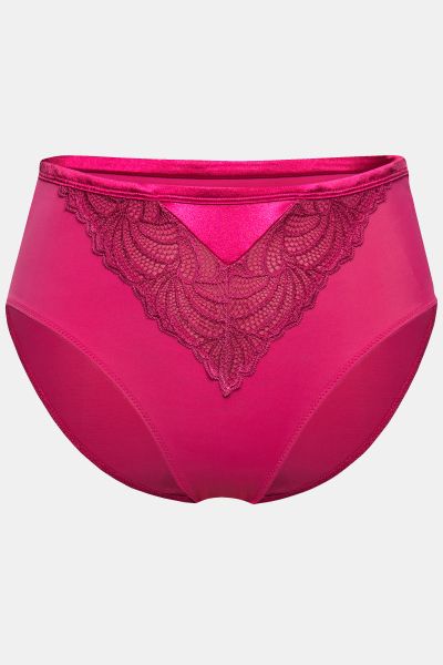 Chevron Lace Inset Stretch Microfiber Panty