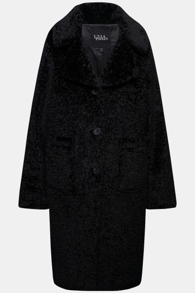 Faux Curly Lamb Fully Lined Coat