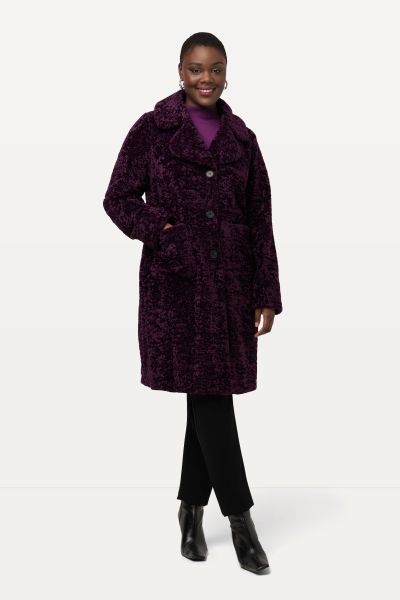 Faux Curly Lamb Fully Lined Coat