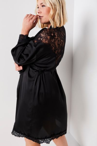 Satin Lace Back Robe