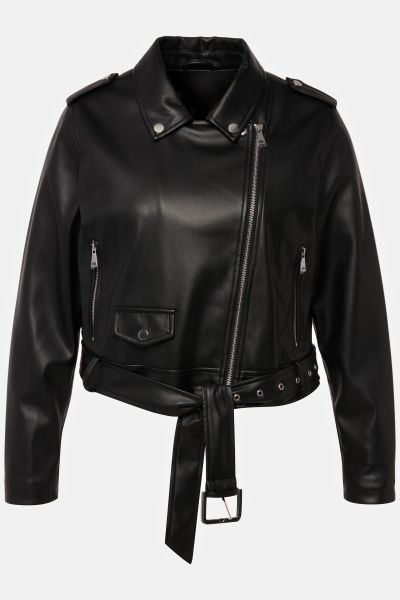 Biker Style Faux Leather Jacket