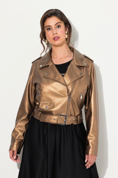 Biker Style Faux Leather Jacket