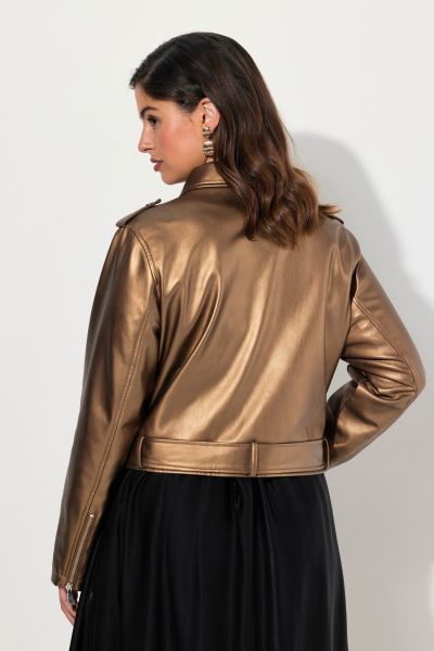 Biker Style Faux Leather Jacket