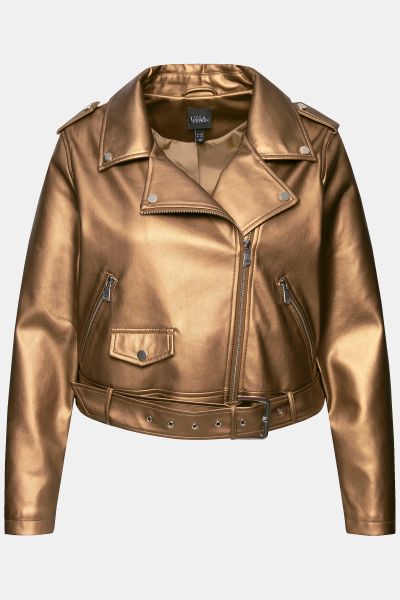 Biker Style Faux Leather Jacket